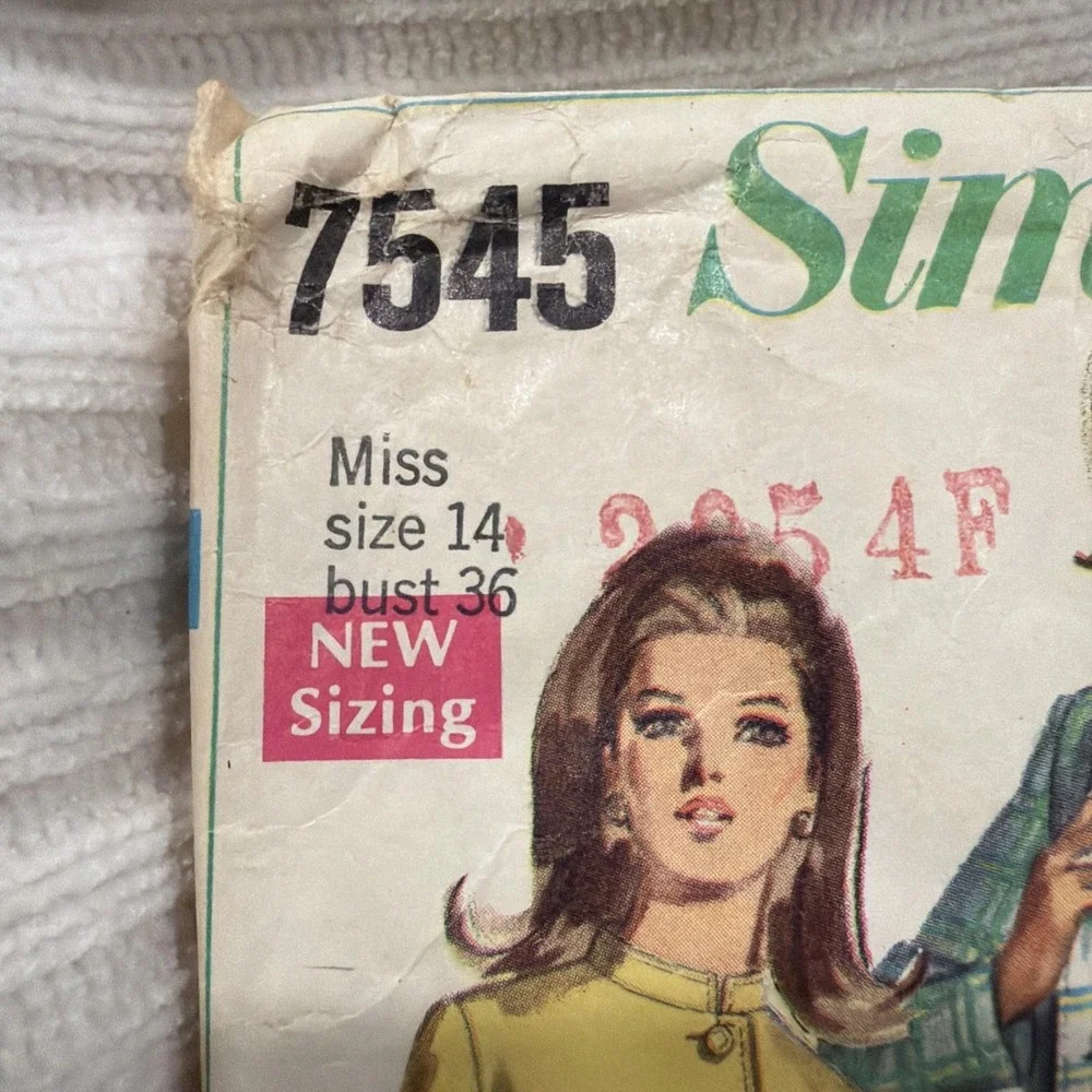 Vintage Simplicity #7545 Pattern For Misses Size 14 Jacket, Skirt & Pantskirt